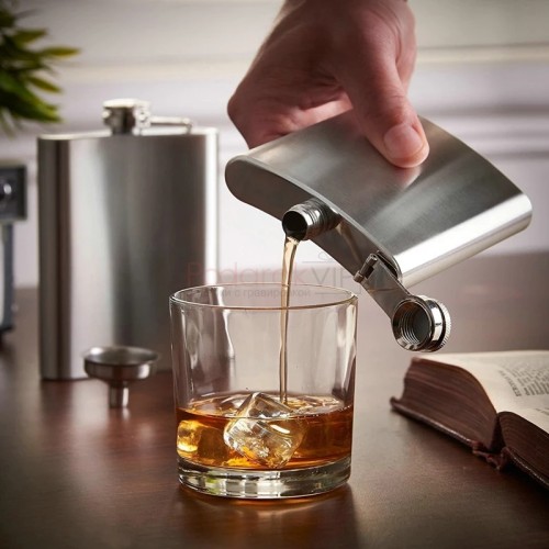 Фляжка HIP Flask Jack Daniels, 7 OZ (115 г), нержавеющая сталь, в коробке